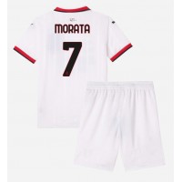 Billiga AC Milan Alvaro Morata #7 Barnkläder Borta fotbollskläder till baby 2024-25 Kortärmad (+ Korta byxor)